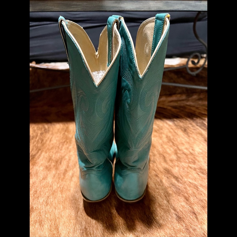 Durango Teal Cowboy Heeled Boots - Picture 4 of 5